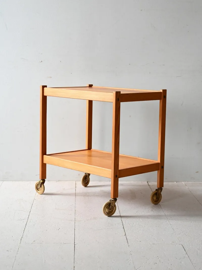 Clearance Pamono Scandinavian Pine Trolley, 1960s