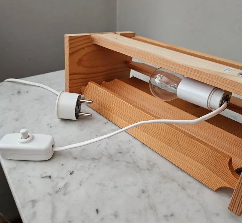 Discount Pamono Scandinavian Pine Wall Lamp by Gösta Känngård for Nordisk Present, 1960s