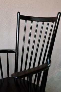 Pamono Scandinavian Rocking Chair in Black Wood