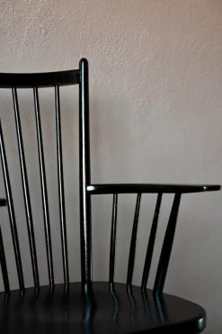 Pamono Scandinavian Rocking Chair in Black Wood