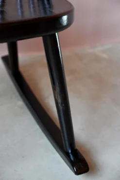 Pamono Scandinavian Rocking Chair in Black Wood