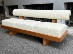 Clearance Pamono Scandinavian Sofa in White Bouclé and Light Wood, 2000s