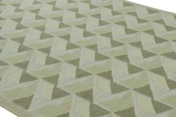 Best Pamono Scandinavian Style Rug in Light Green with Geometric Patterns from R&K Principal Jahanshah Nazmiyal
