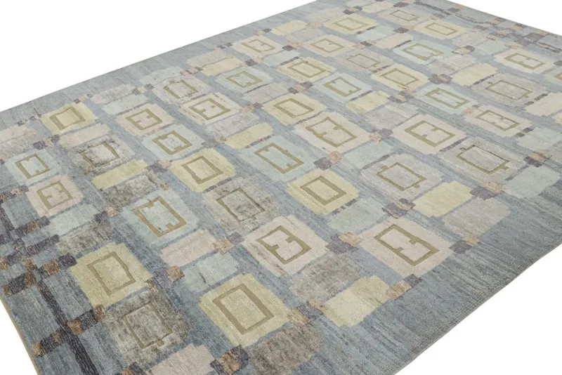 Hot Pamono Scandinavian Style Rug with Geometric Patterns from R&K Principal Jahanshah Nazmiyal