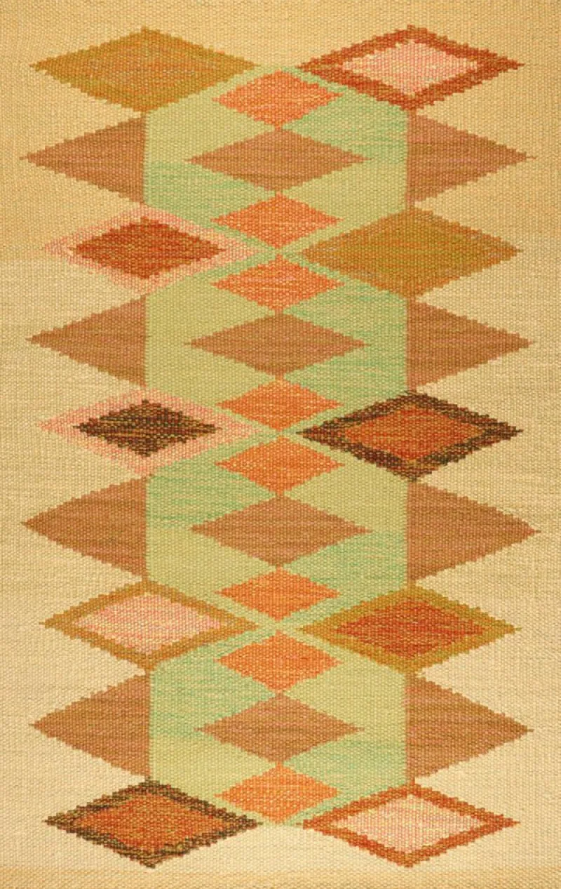 Online Pamono Scandinavian Style Rug with Geometric Patterns from R&K Principal Jahanshah Nazmiyal