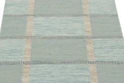 Clearance Pamono Scandinavian Style Rug with Light Blue Geometric Patterns from R&K Principal Jahanshah Nazmiyal