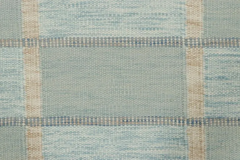 Clearance Pamono Scandinavian Style Rug with Light Blue Geometric Patterns from R&K Principal Jahanshah Nazmiyal