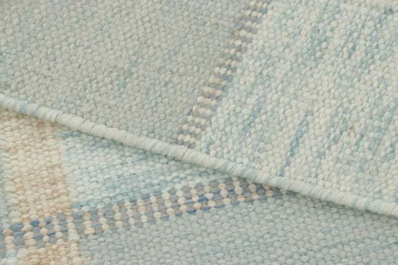 Clearance Pamono Scandinavian Style Rug with Light Blue Geometric Patterns from R&K Principal Jahanshah Nazmiyal