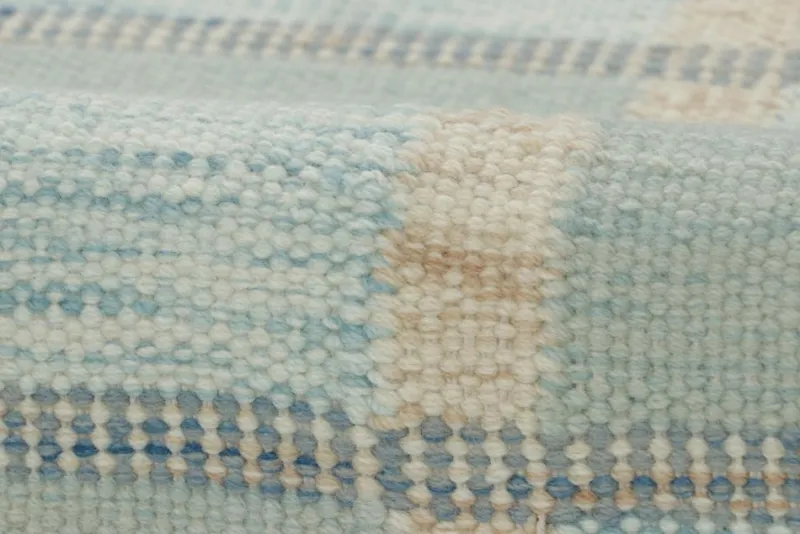 Clearance Pamono Scandinavian Style Rug with Light Blue Geometric Patterns from R&K Principal Jahanshah Nazmiyal