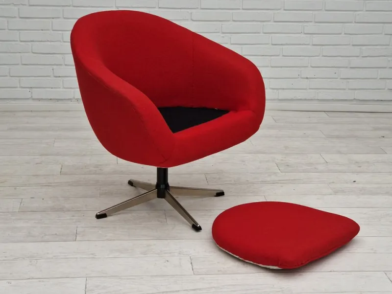 Online Pamono Scandinavian Swivel Lounge Chair in Wool by Karl Eric Klote, 1960s