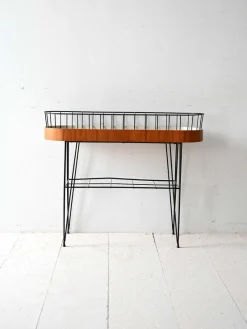Best Pamono Scandinavian Teak and Metal Flower Stand, 1960s