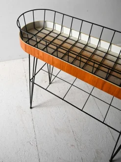 Best Pamono Scandinavian Teak and Metal Flower Stand, 1960s