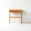 Pamono Scandinavian Teak Bedside Table with Geometric Design, 1960s> Nightstands