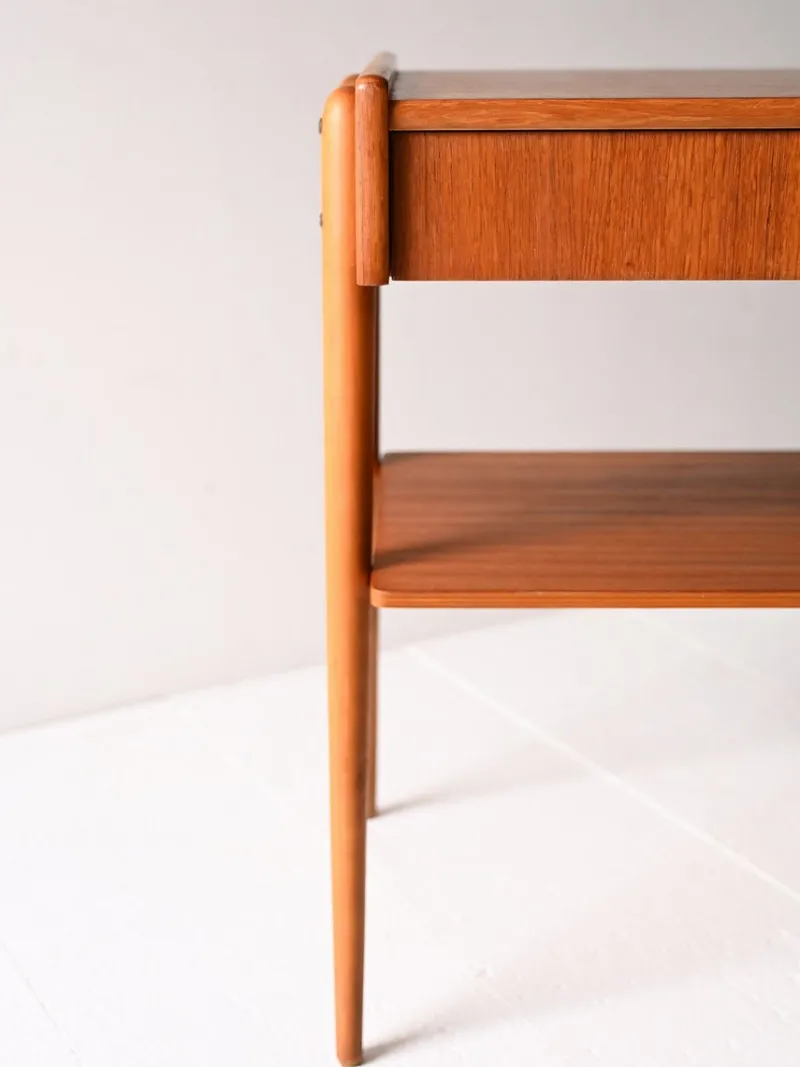Pamono Scandinavian Teak Bedside Tables with Hidden Drawer, 1960s, Set of 2> Nightstands