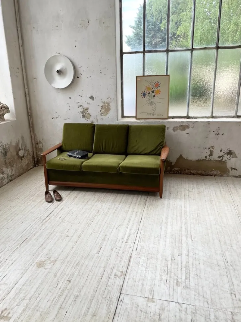 New Pamono Scandinavian Teak Bench, 1950s