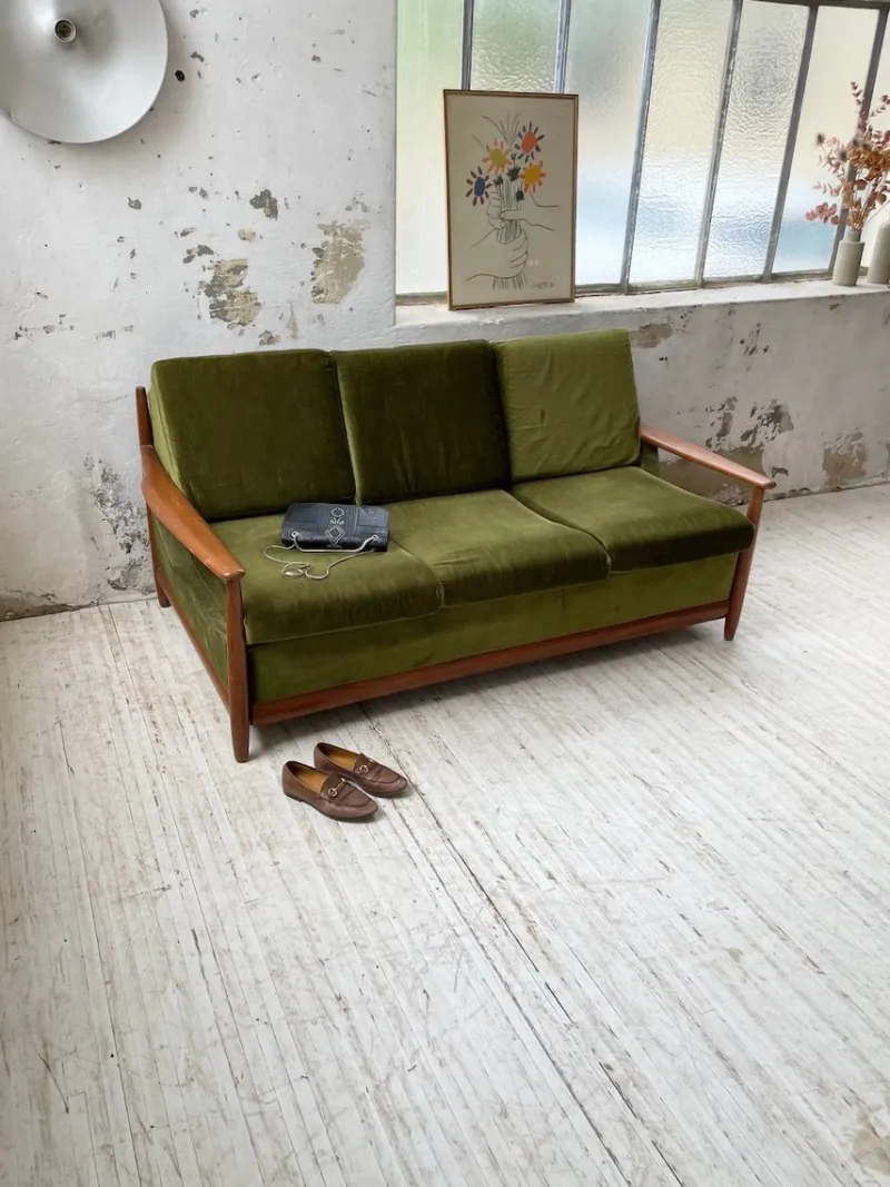 New Pamono Scandinavian Teak Bench, 1950s