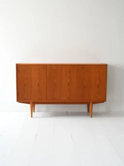 Pamono Scandinavian Teak Highboard with Triple Compartment, 1960s> Sideboards & Buffets