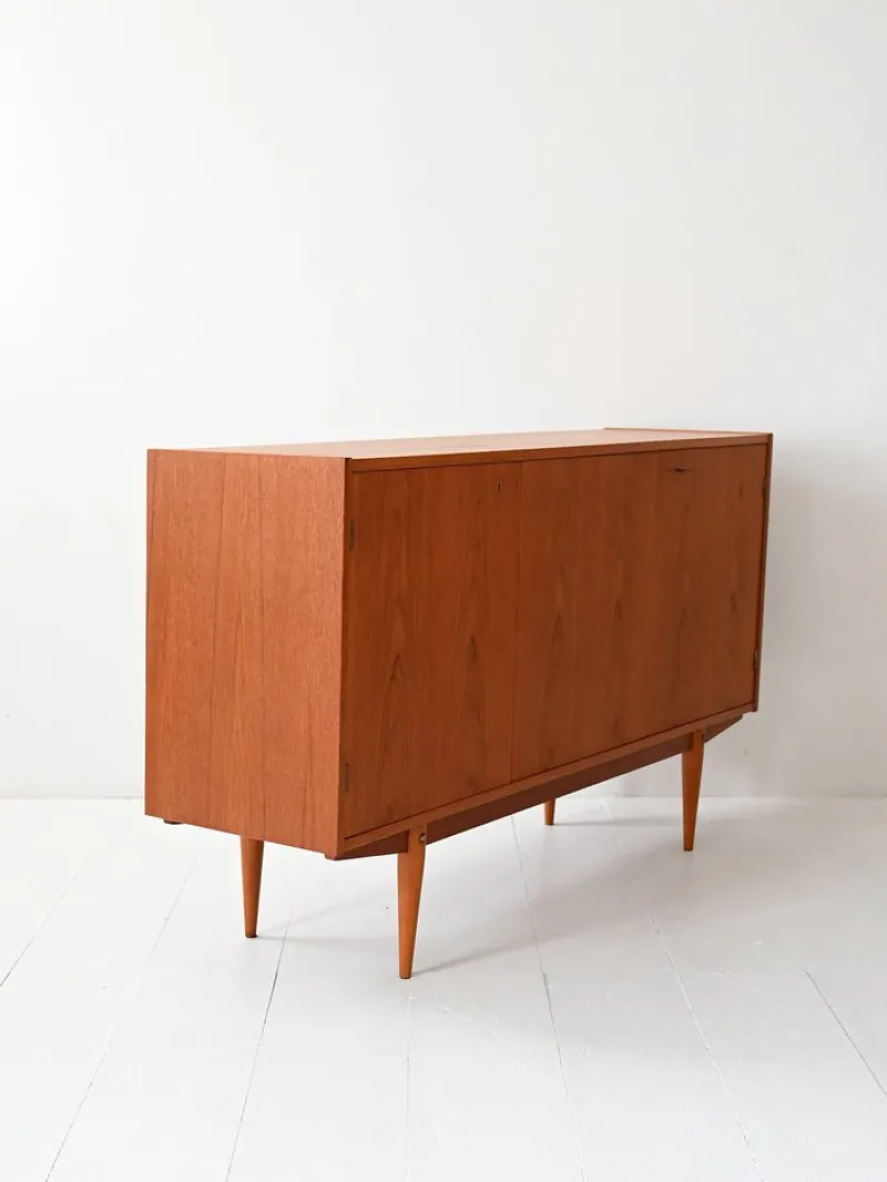 Pamono Scandinavian Teak Highboard with Triple Compartment, 1960s> Sideboards & Buffets