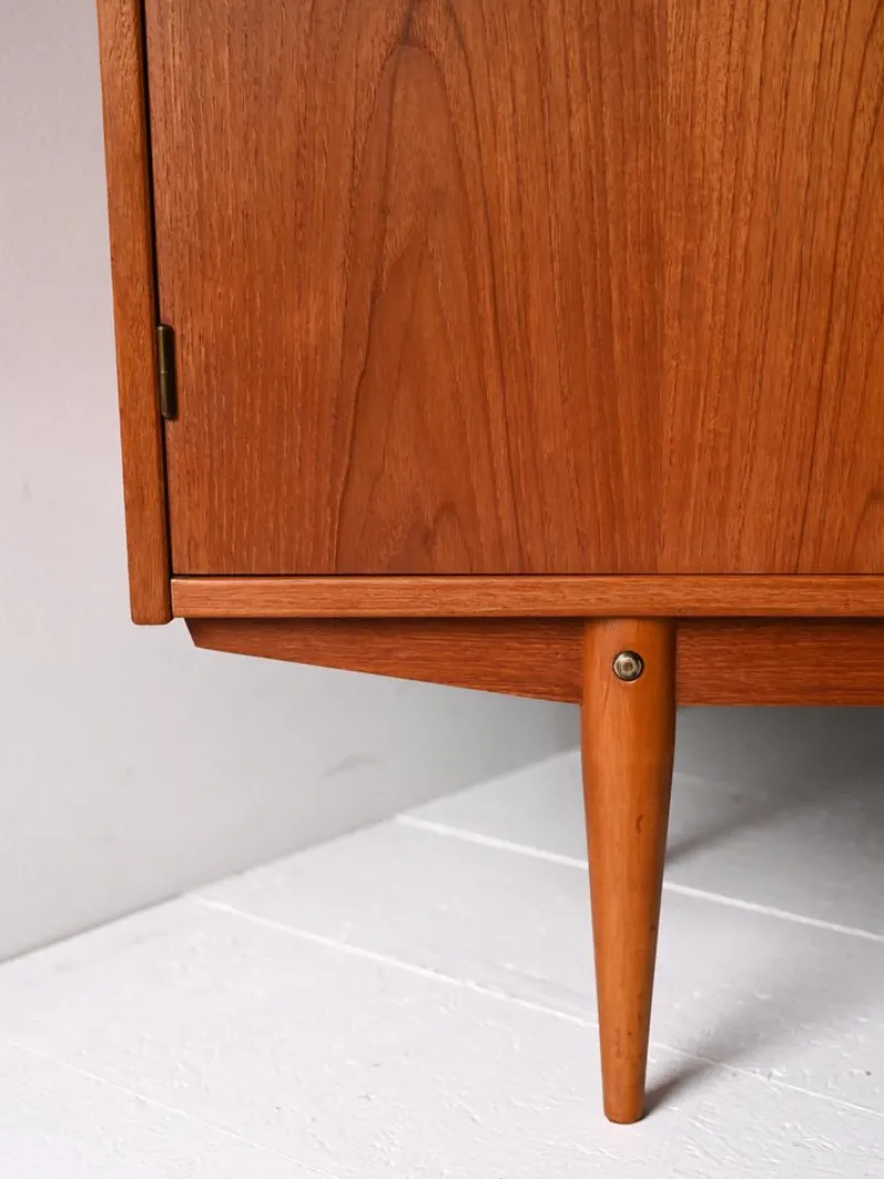 Pamono Scandinavian Teak Highboard with Triple Compartment, 1960s> Sideboards & Buffets