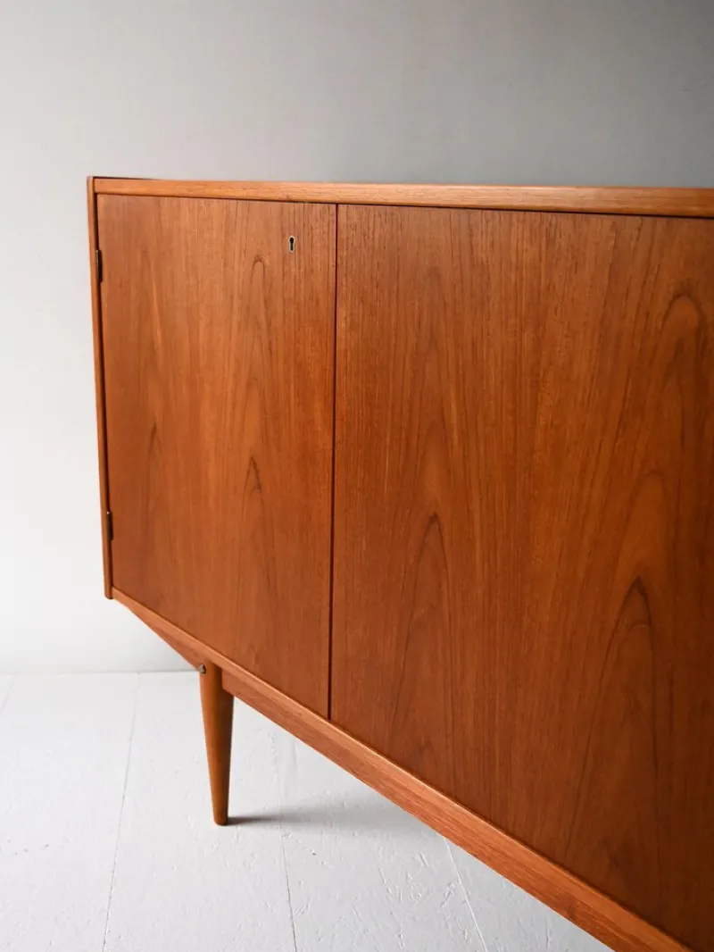 Pamono Scandinavian Teak Highboard with Triple Compartment, 1960s> Sideboards & Buffets