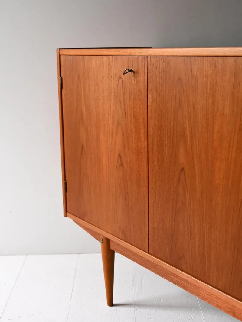 Pamono Scandinavian Teak Highboard with Triple Compartment, 1960s> Sideboards & Buffets