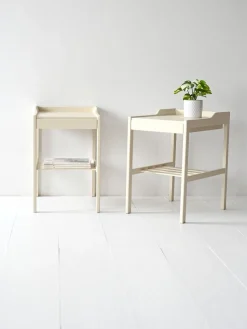 Pamono Scandinavian White Bedside Tables, 1950s, Set of 2