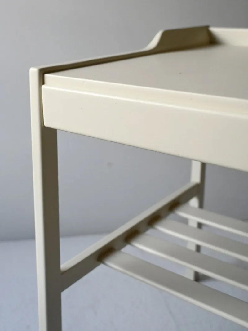 Pamono Scandinavian White Bedside Tables, 1950s, Set of 2
