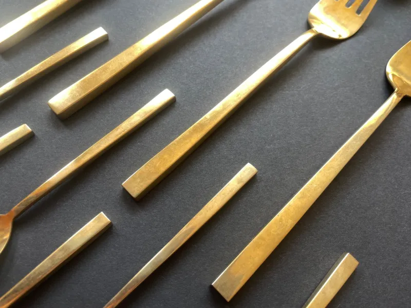 Pamono Scanline Flatware for 6 by Sigvard Bernadotte, 1950s, Set of 39> Cutlery & Serving Utensils
