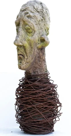 Outlet Pamono Óscar Aldonza Torres, Large-Scale Head Sculpture with Collar, Testa 17, 2019, Ceramic & Iron