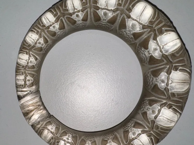 Clearance Pamono Scarab Rings in Frosted Glass with Patina by René Lalique for Lalique, 1930s, Set of 2