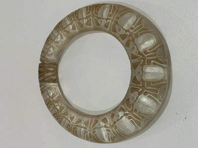 Clearance Pamono Scarab Rings in Frosted Glass with Patina by René Lalique for Lalique, 1930s, Set of 2