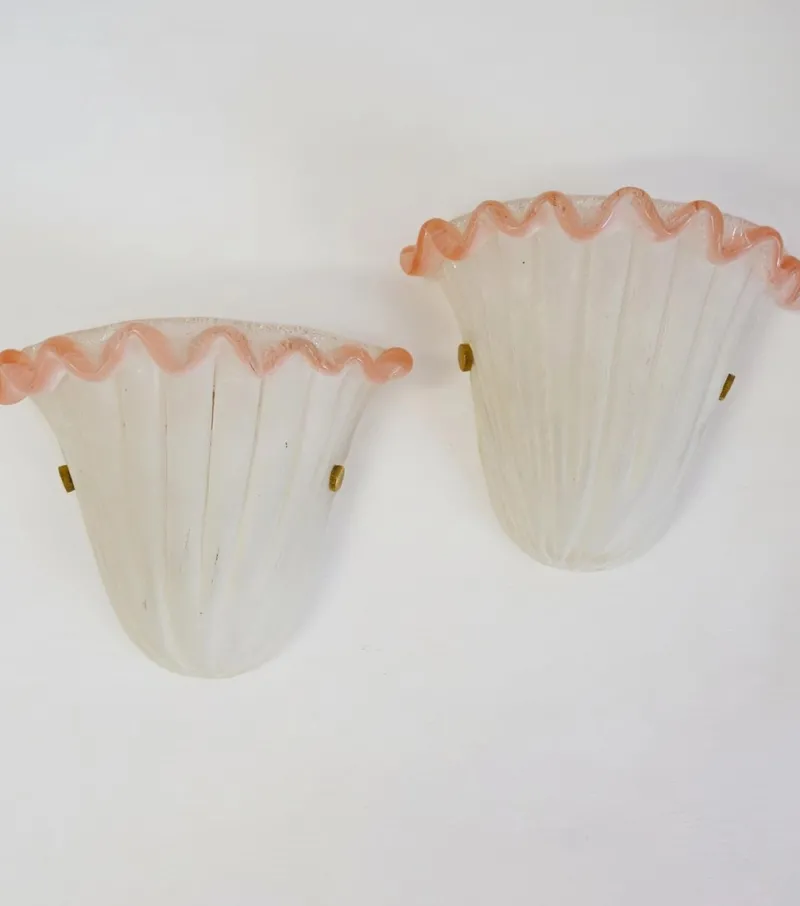 Pamono Scavo Glass Wall Light attributed to Archimede Seguso, 1970s
