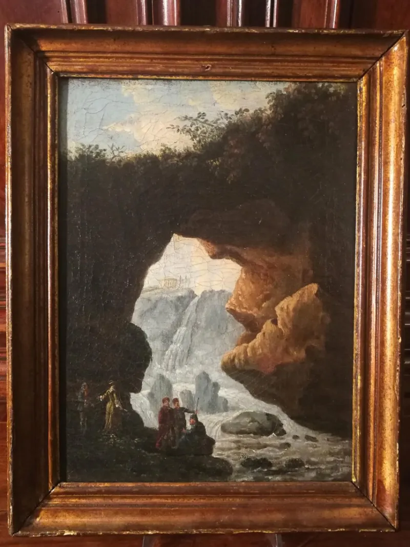 Pamono Scene Near the Tivoli Waterfalls, Late 17th Century, Oil on Canvas