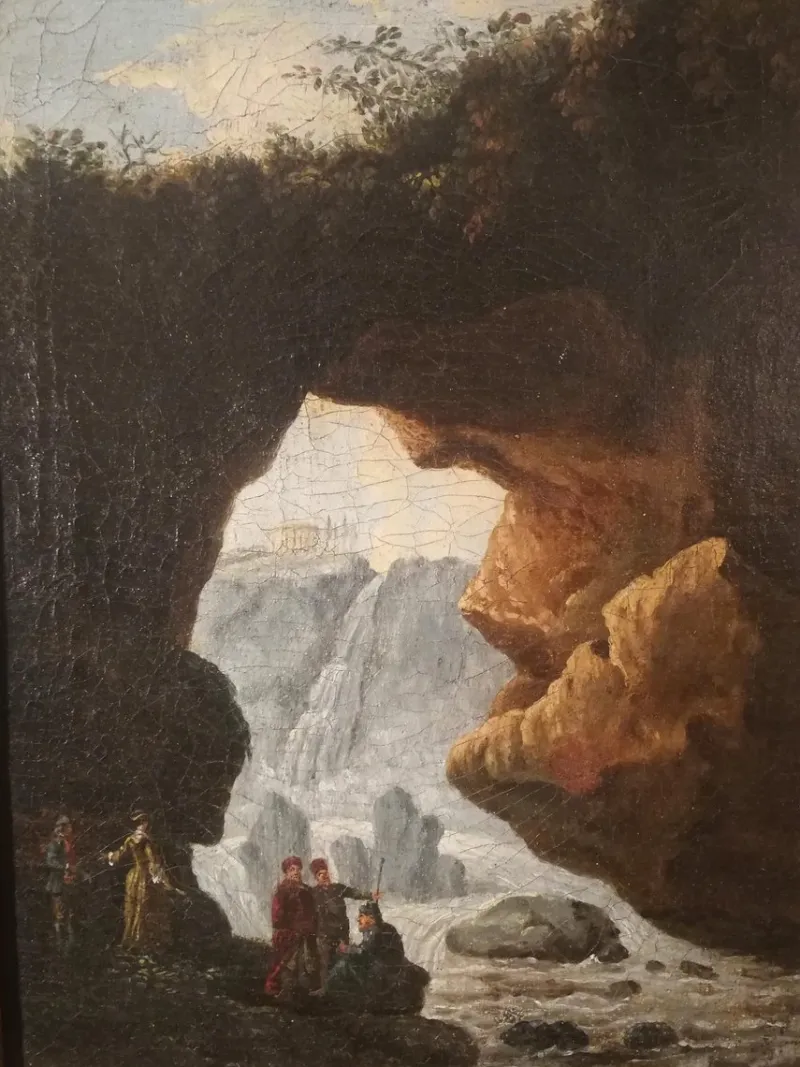 Pamono Scene Near the Tivoli Waterfalls, Late 17th Century, Oil on Canvas