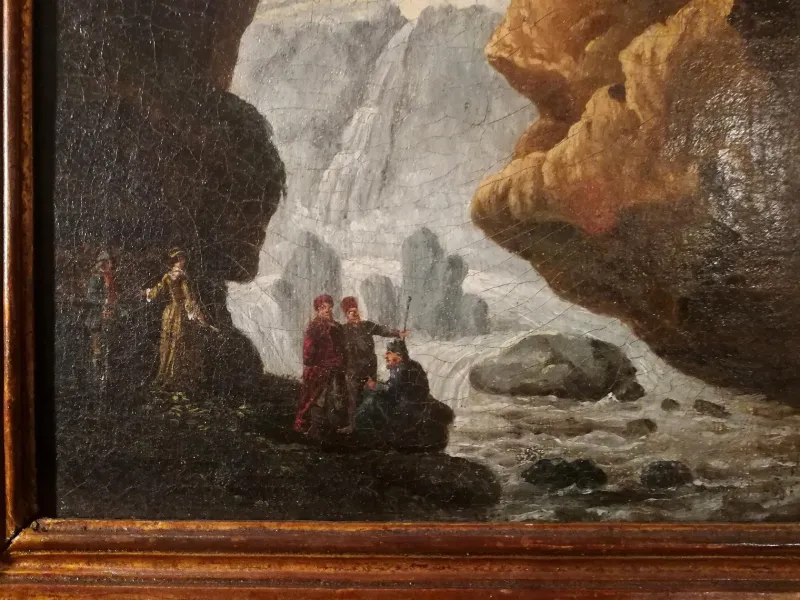 Pamono Scene Near the Tivoli Waterfalls, Late 17th Century, Oil on Canvas
