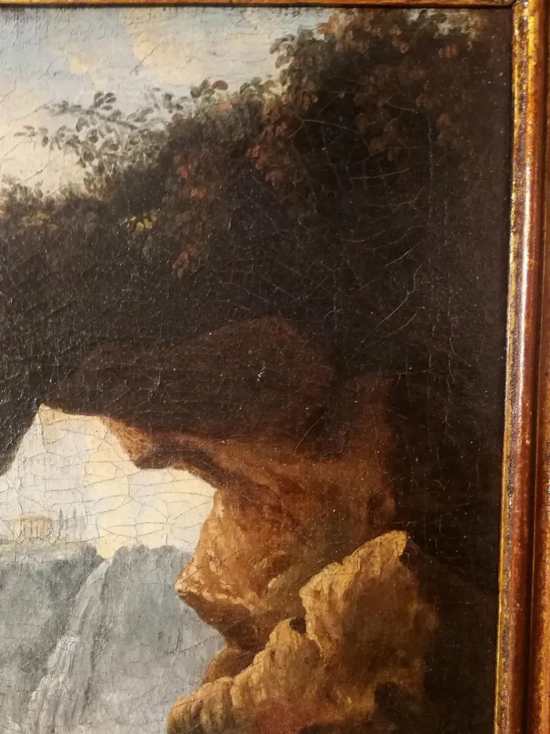 Pamono Scene Near the Tivoli Waterfalls, Late 17th Century, Oil on Canvas