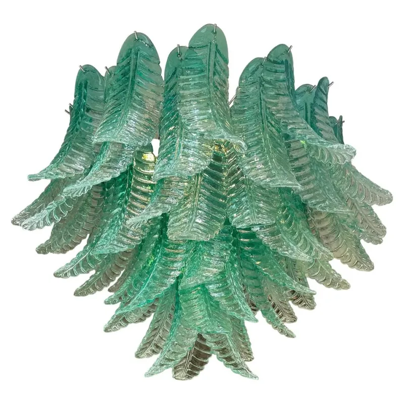 Pamono Scenographic Green Felci Murano Glass Chandelier by Simoeng> Ceiling Lights