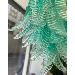 Pamono Scenographic Green Felci Murano Glass Chandelier by Simoeng><noscript><img width=