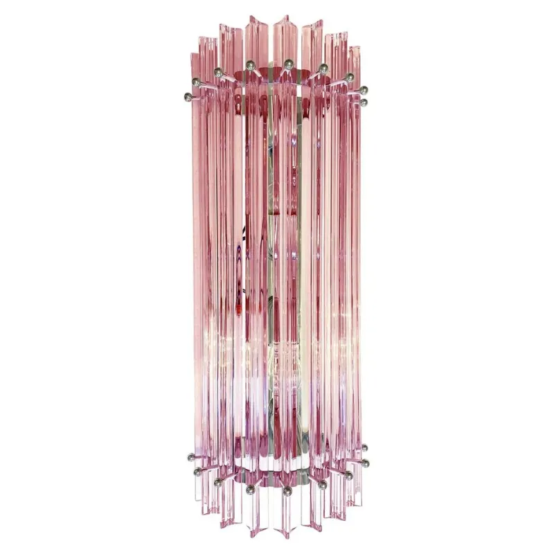 Online Pamono Scenographic Pink Triedro Murano Glass Wall Sconces by Simoeng, Set of 2