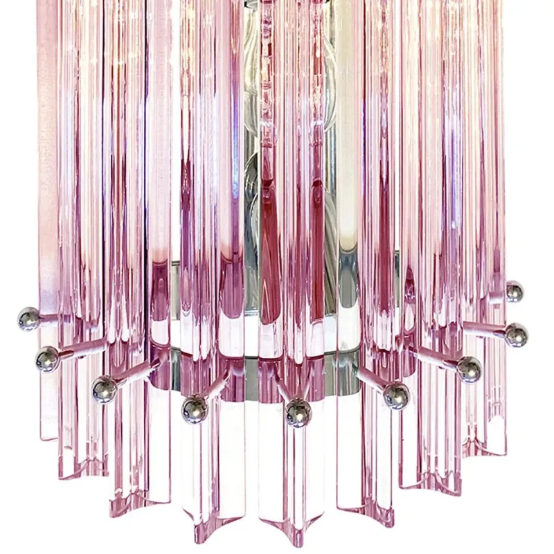 Online Pamono Scenographic Pink Triedro Murano Glass Wall Sconces by Simoeng, Set of 2