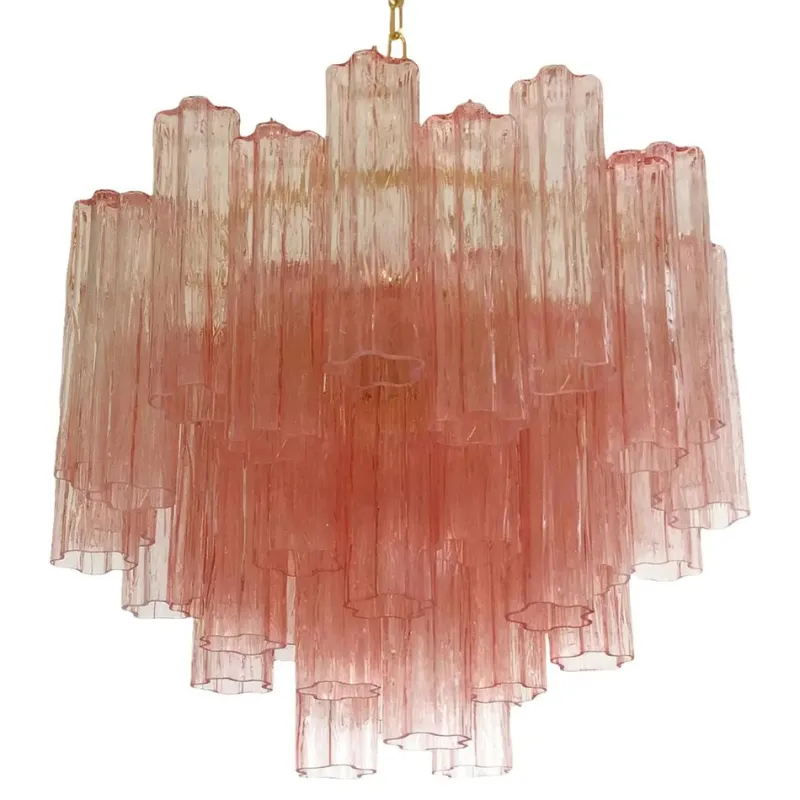 Pamono Scenographic Pink Tronchi Murano Glass Chandelier by Simoeng> Ceiling Lights