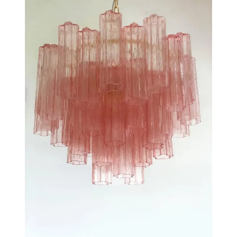 Pamono Scenographic Pink Tronchi Murano Glass Chandelier by Simoeng> Ceiling Lights