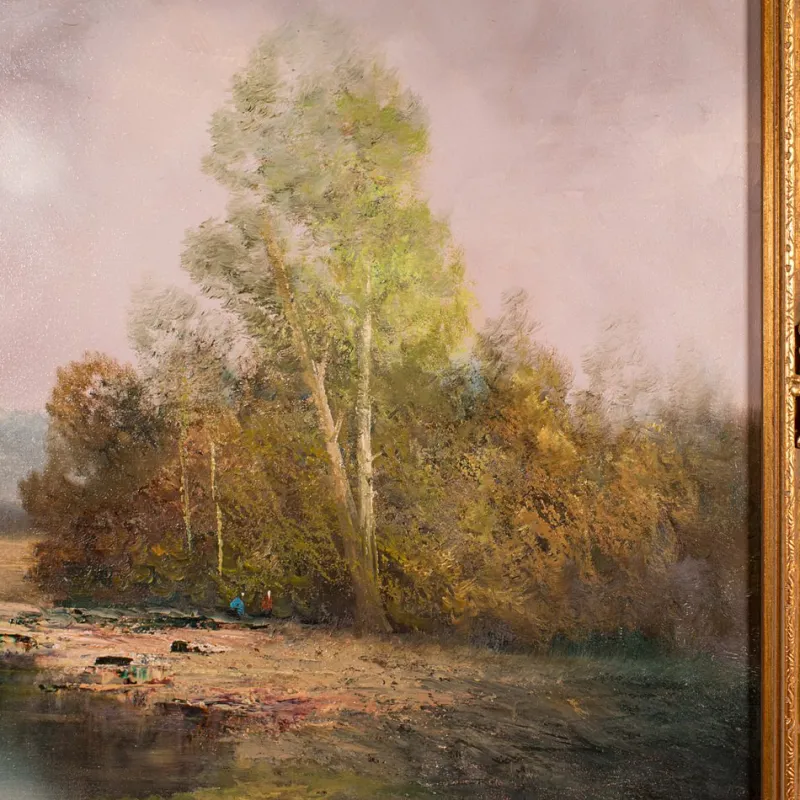 New Pamono Schmidbauer, Alpine Landscape, 1970s, Oil on Canvas, Framed