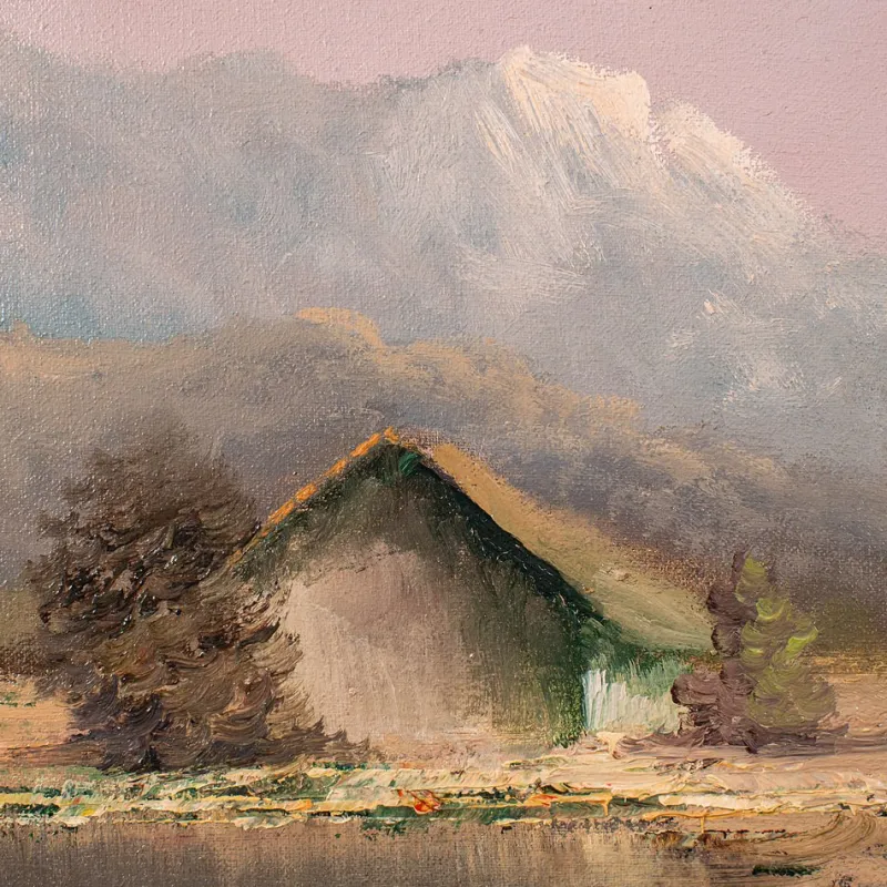New Pamono Schmidbauer, Alpine Landscape, 1970s, Oil on Canvas, Framed