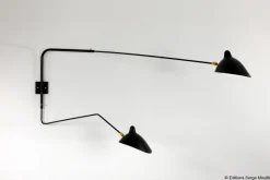 Clearance Pamono Sconce 2 with Rotating Straight Arms by Serge Mouille