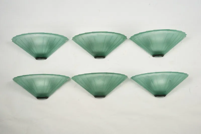 Pamono Sconces in Green Murano Glass from De Majo, Italy, 1980s, Set of 6> Floor Lamps