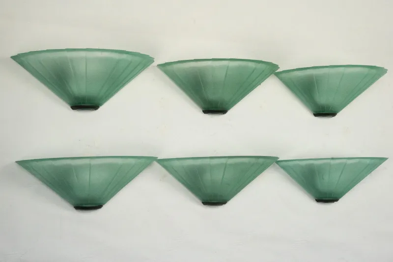 Pamono Sconces in Green Murano Glass from De Majo, Italy, 1980s, Set of 6> Floor Lamps