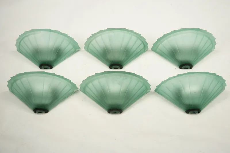 Pamono Sconces in Green Murano Glass from De Majo, Italy, 1980s, Set of 6> Floor Lamps