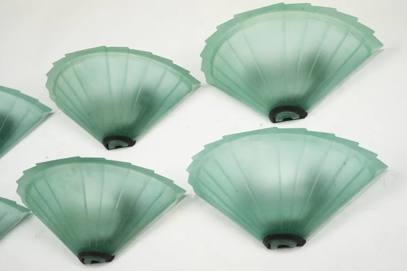 Pamono Sconces in Green Murano Glass from De Majo, Italy, 1980s, Set of 6> Floor Lamps