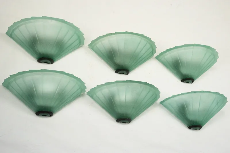 Pamono Sconces in Green Murano Glass from De Majo, Italy, 1980s, Set of 6> Floor Lamps